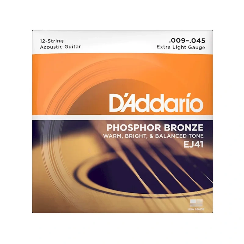 12-String Phosphor Bronze Acoustic Guitar Strings, Extra Light, 9-45