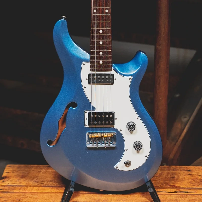 2019 PRS S2 Vela Semi-Hollow Electric Guitar, Frost Blue Metallic w/Bag